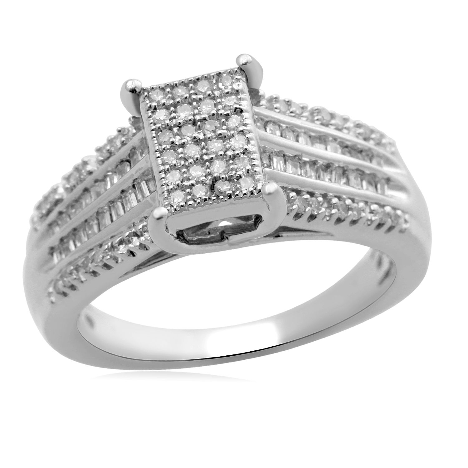 Eternal Treasures Sterling Silver 1/3cttw Diamond   Bridal Ring