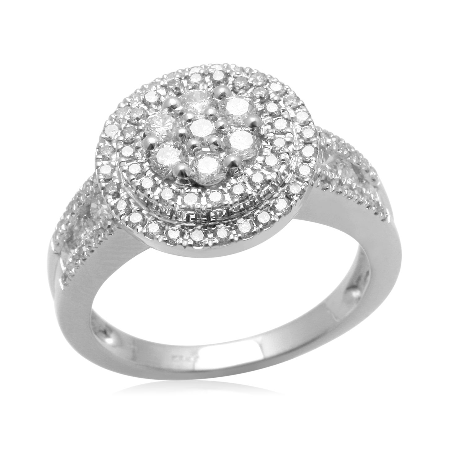 Eternal Treasures Sterling Silver 1cttw Round Diamond   Bridal Ring