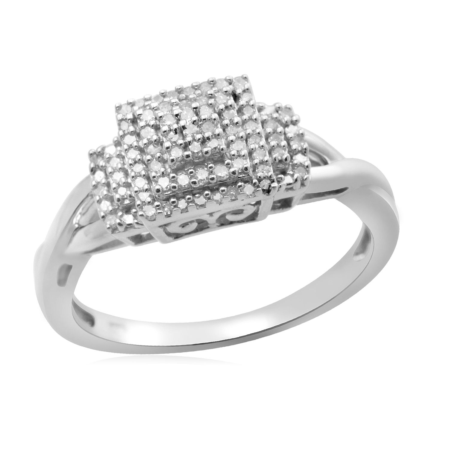 Eternal Treasures Sterling Silver 1/6ct Round Diamond  Promise Ring