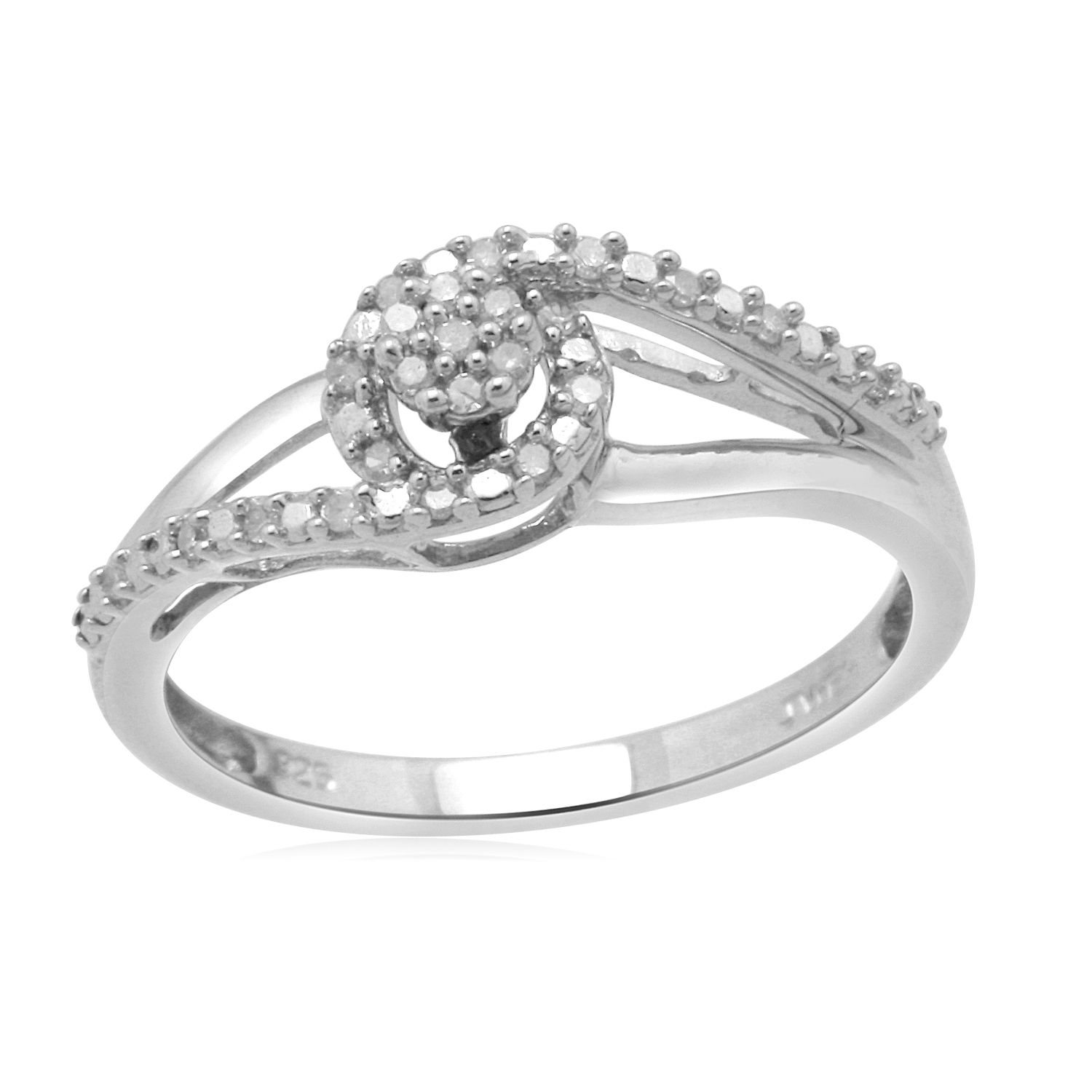Eternal Treasures Sterling Silver 1/10ct Round Diamond  Promise Ring