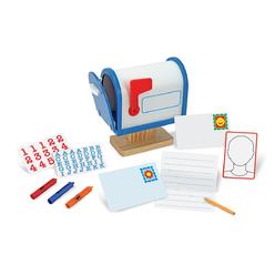 Melissa & Doug My Own Wooden Mailbox Activity Set and Educational Toy With Reusable Letters And Post Cards, Pretend Play Mailbox