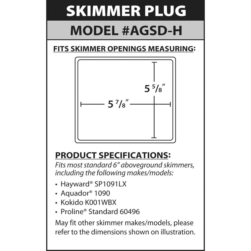 SIMPOOLTECH Standard Mouth Skimmer Plug