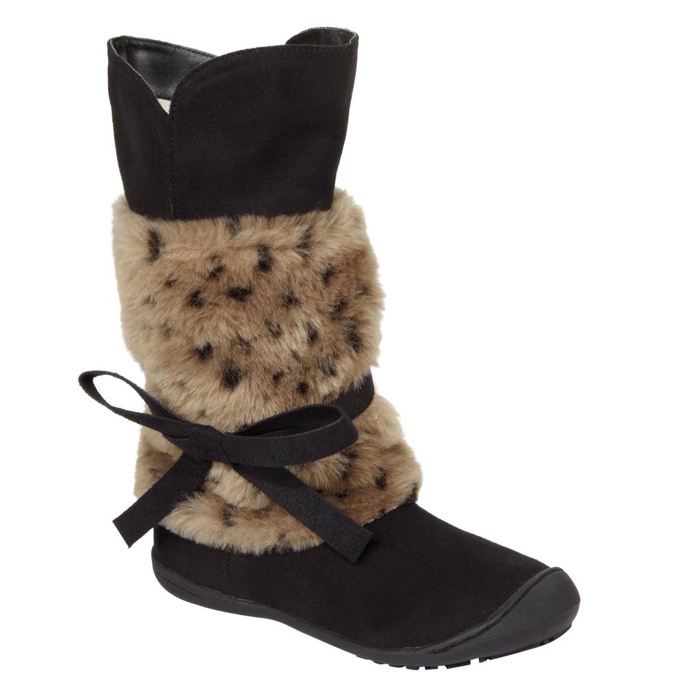 Me Too Girl's Remy Boot - Black/Leopard