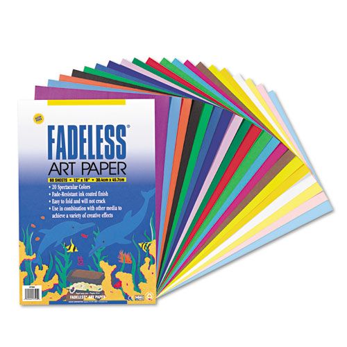PAC57504 FADELESS ASSORTED PAPER, 50 LBS., 12 X 18, 60 SHEETS/PACK