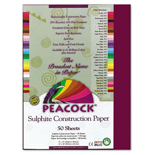 Pacon PACP9009 Peacock Sulphite Construction Paper