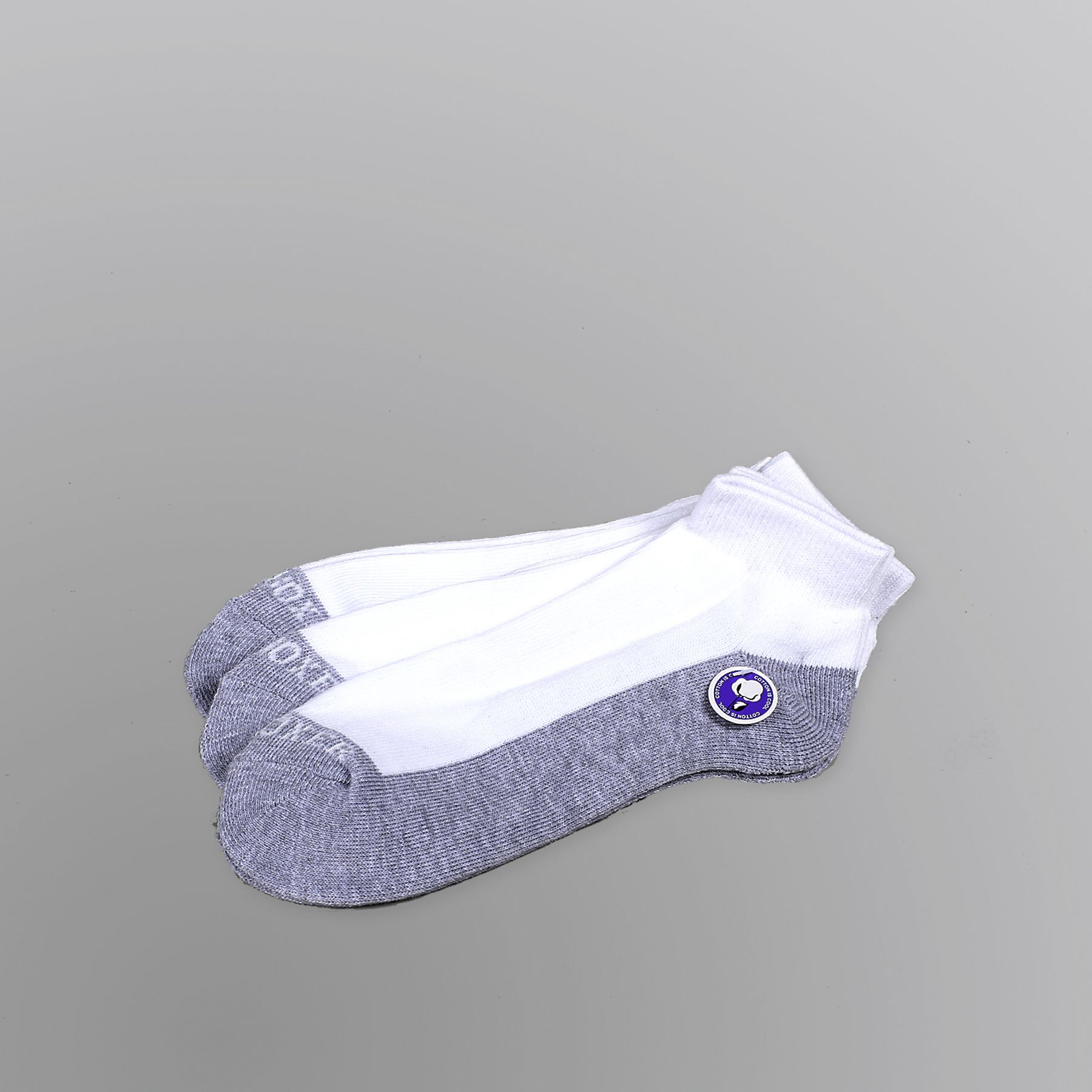 Joe Boxer Men's Quarter Socks White Mesh Grey Footbed - 3-pack  Size 10-13