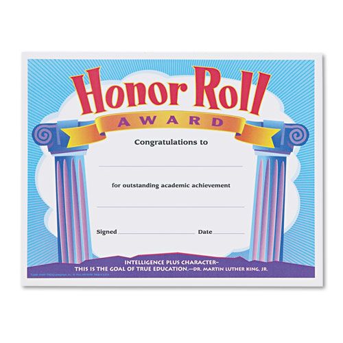TEPT2959 HONOR ROLL AWARD CERTIFICATES, 8-1/2 X 11, 30/PACK