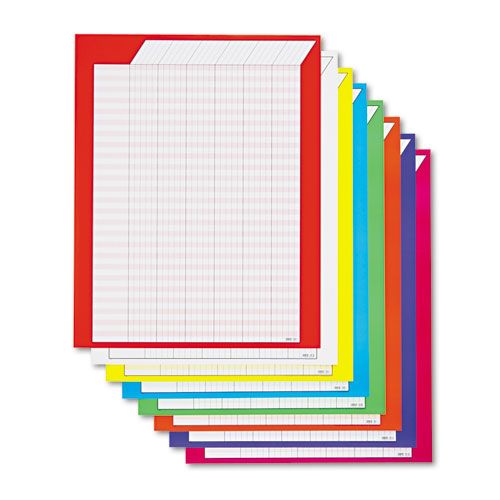 TEPT73901 VERTICAL INCENTIVE CHART PACK, 22W X 28H, 8 ASSORTED COLORS, 8/PACK