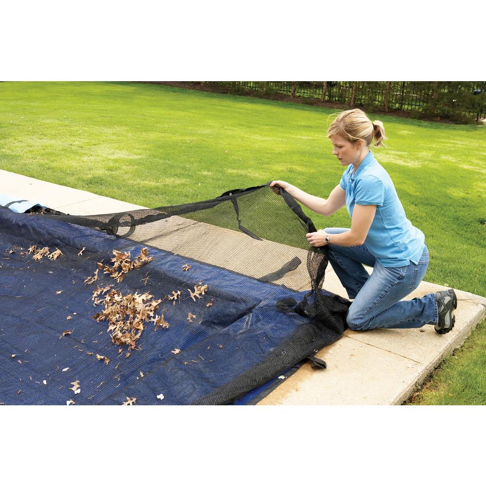 Blue Wave Rectangular Leaf Net In Ground Pool Cover In Assorted Sizes