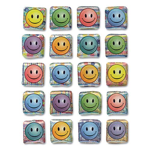 CKC1648 CREATIVITY STREET PEEL AND STICK GEMSTONE STICKERS, SMILEY FACE, 20/PACK