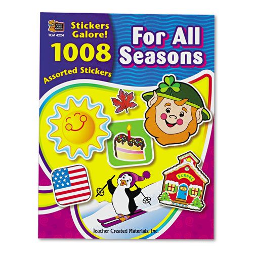 TCR4224 STICKER BOOK, FOR ALL SEASONS, 1,008/PACK