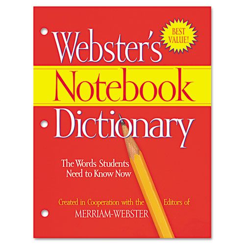 MERFSP0566 NOTEBOOK DICTIONARY, THREE HOLE PUNCHED, PAPERBACK, 80 PAGES