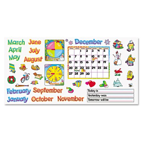 TEPT8302 MONTHLY CALENDAR (WITH CLING) BULLETIN BOARD SET, 22" X 17"