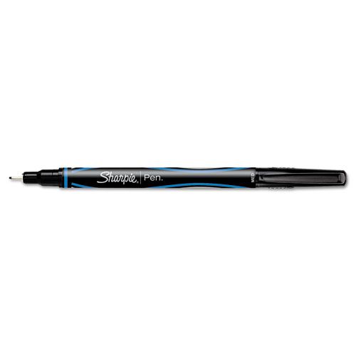 Sharpie SAN1765294 &#174; Plastic Point Stick Permanent Water Resistant Pen, Blue Ink, Medium, Dozen