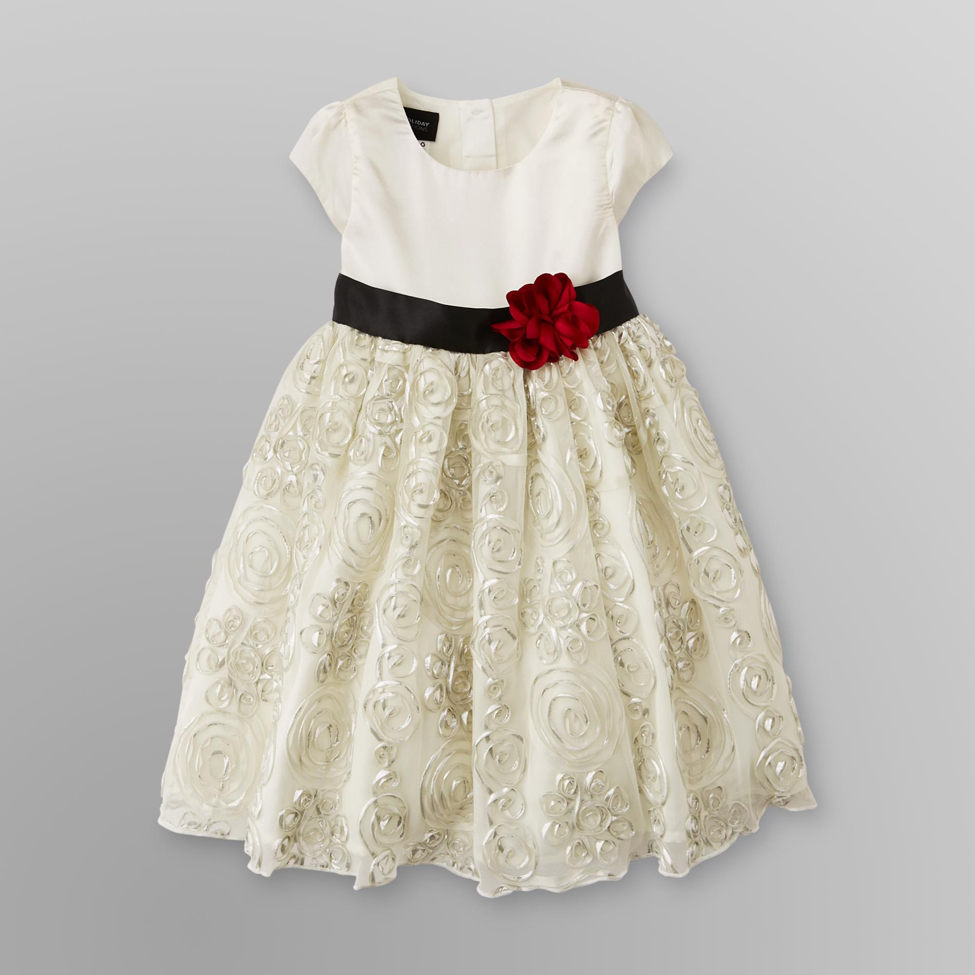 Holiday Editions Infant & Toddler Girl's Rosette Holiday Dress