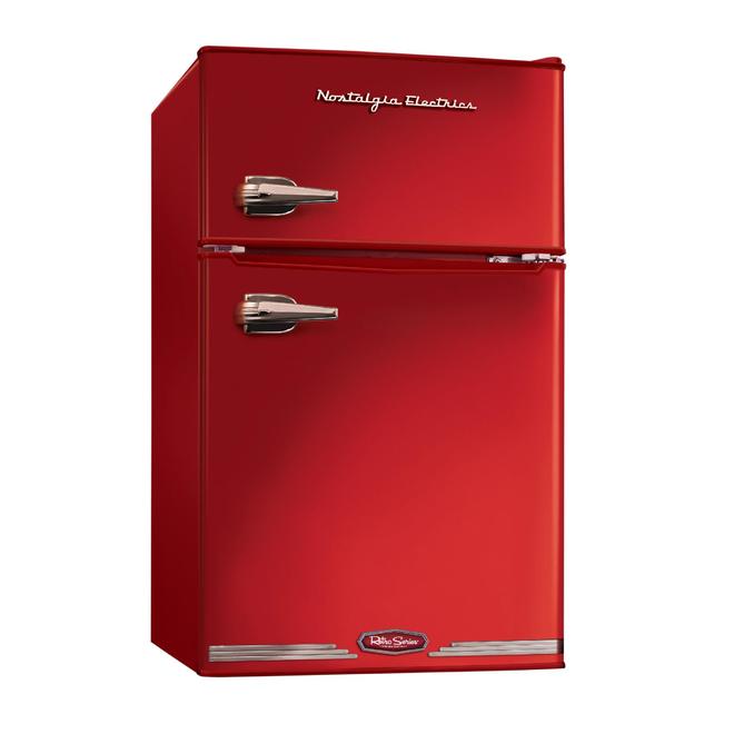 Nostalgia Electrics RRF325HNRED Retro Series 3.1Cubic Foot Compact Refrigerator Freezer Red