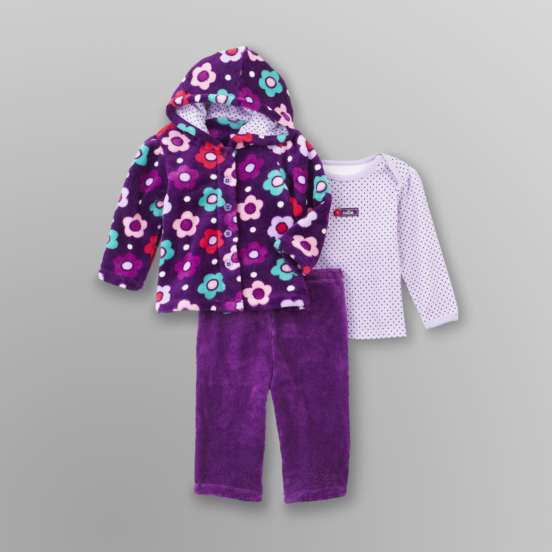 Small Wonders Infant Girl's Hoodie Jacket  Pants & T-Shirt - Leopard