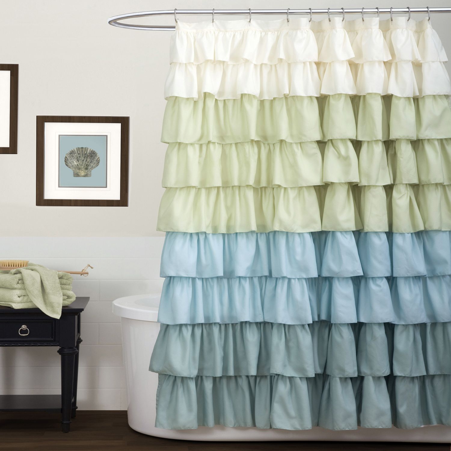 Lush Decor Ruffle Multi Shower Curtain