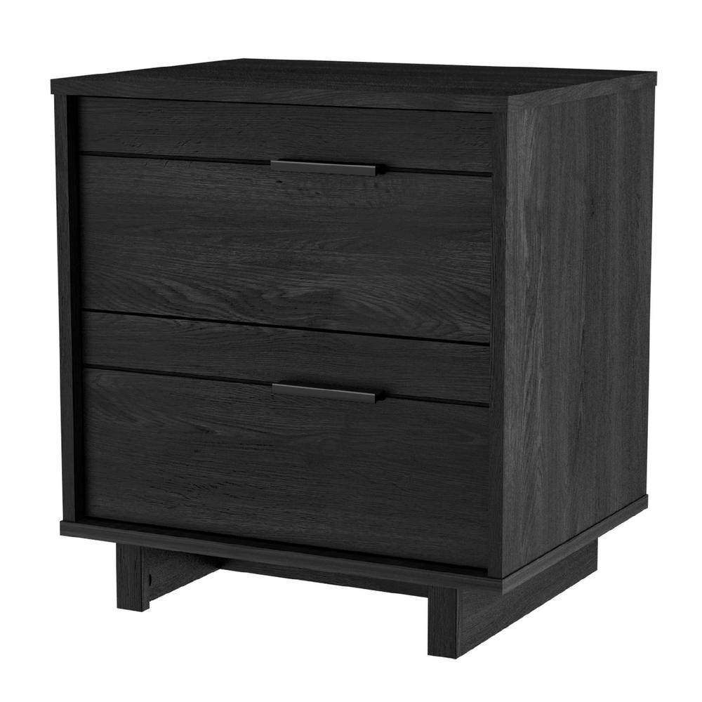 South Shore Fynn 2-Drawer Nightstand - End Table with Storage- Gray Oak