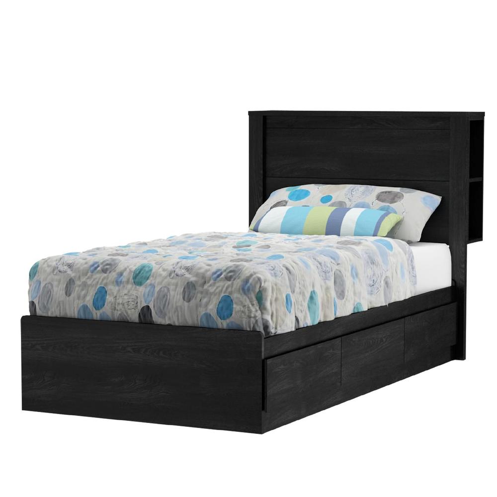 South Shore Fynn Collection Twin Bed Gray Oak