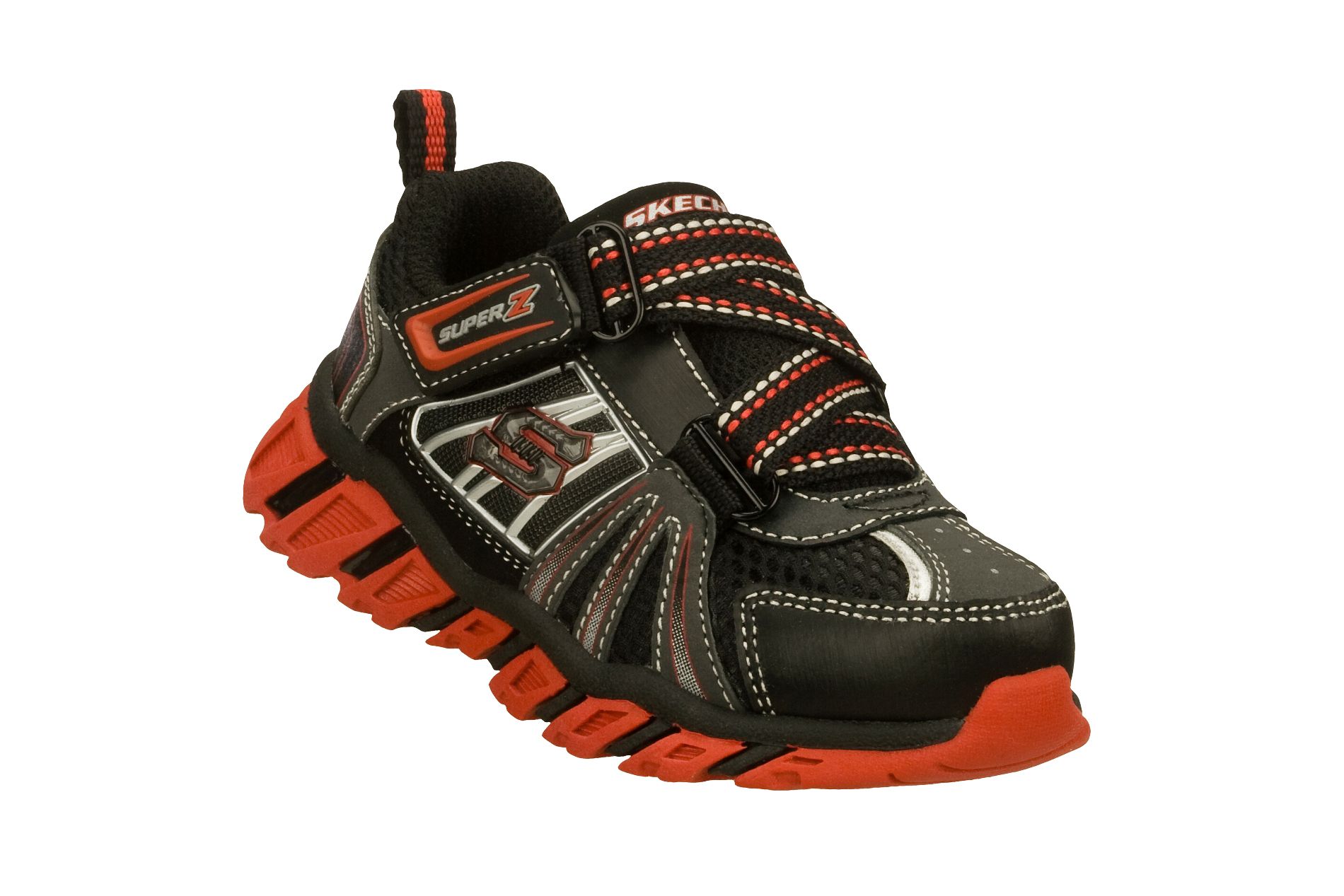 Skechers Toddler Boy's S Lights Pillar Ignus Athletic Shoe - Black/Red