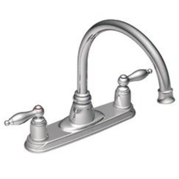 Moen 7902 Castleby Chrome Two Handle High Arc Kitchen Faucet