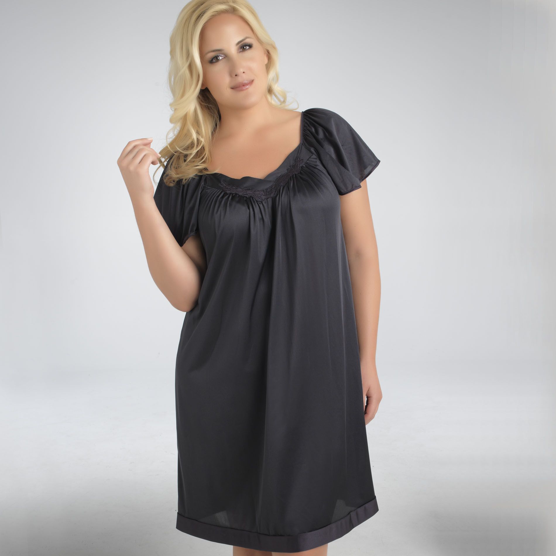 Exquisite Form Women's Coloratura Sleepwear Short Flutter Sleeve Gown -30109