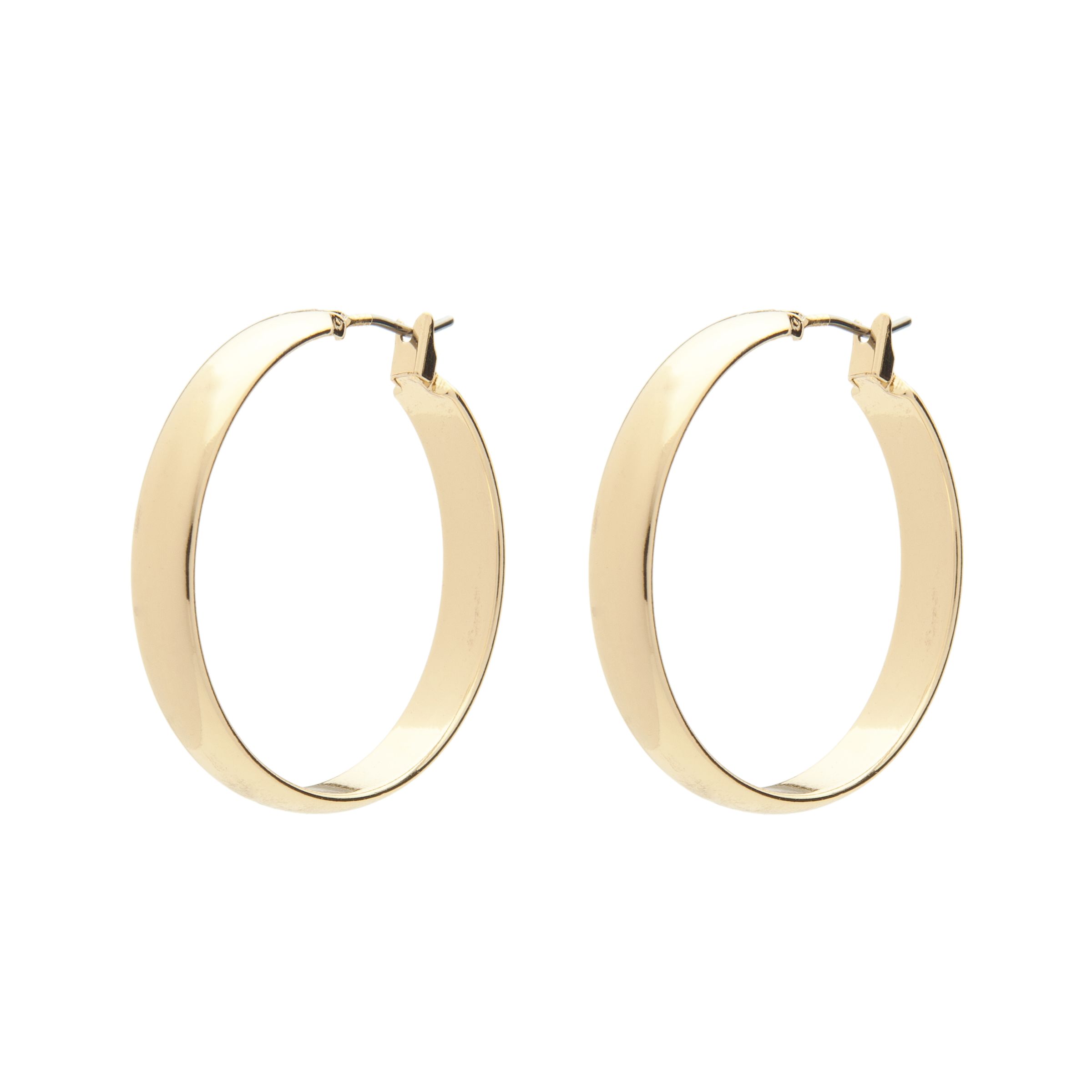 Trifari Earrings Hoops Goldtone