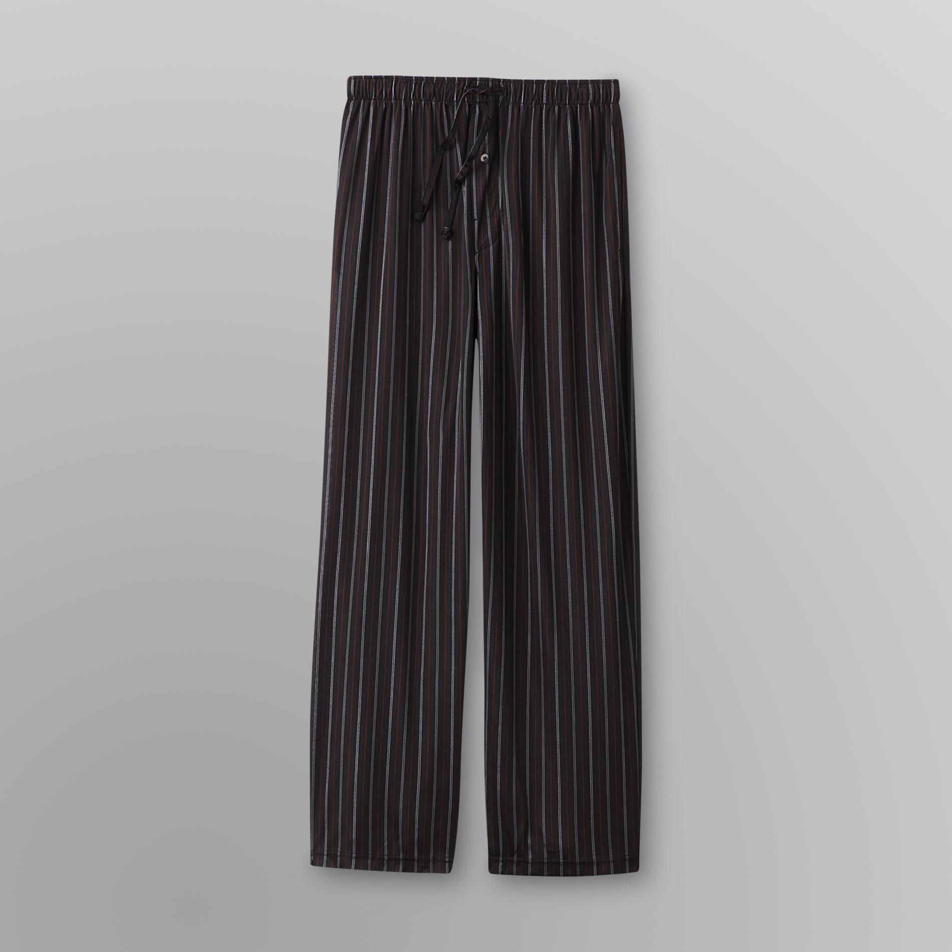 Basic Editions Men's Satin Pajama Pants - Striped