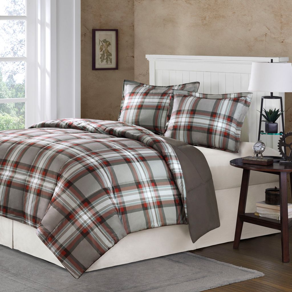 Comfort Classics Auburn Plaid King Comforter Mini Set