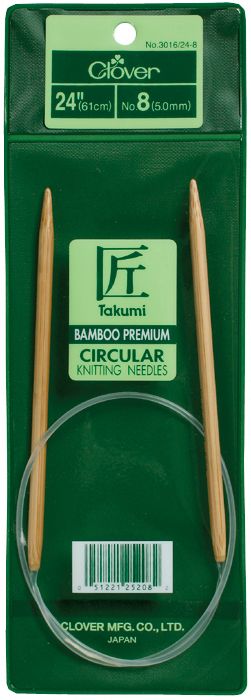 Clover Bamboo Circular Knitting Needles 24" Size 4
