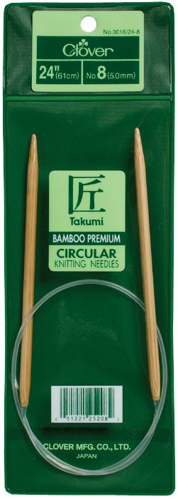 Clover Bamboo Circular Knitting Needles 24" Size 5