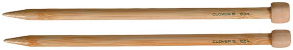 Clover Bamboo Single Point Knitting Needles 9" Size 10