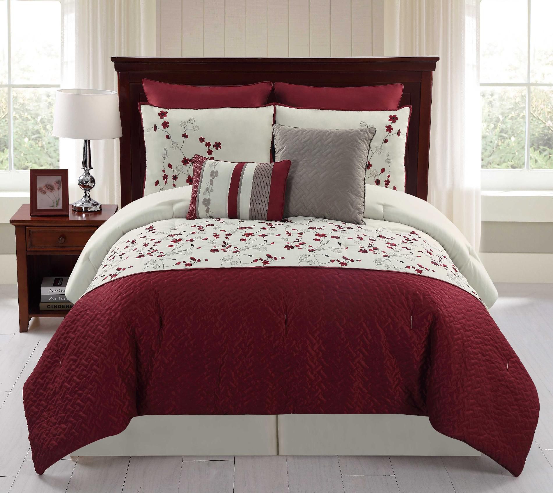 8 Piece Embroidered Comforter Set Sadie