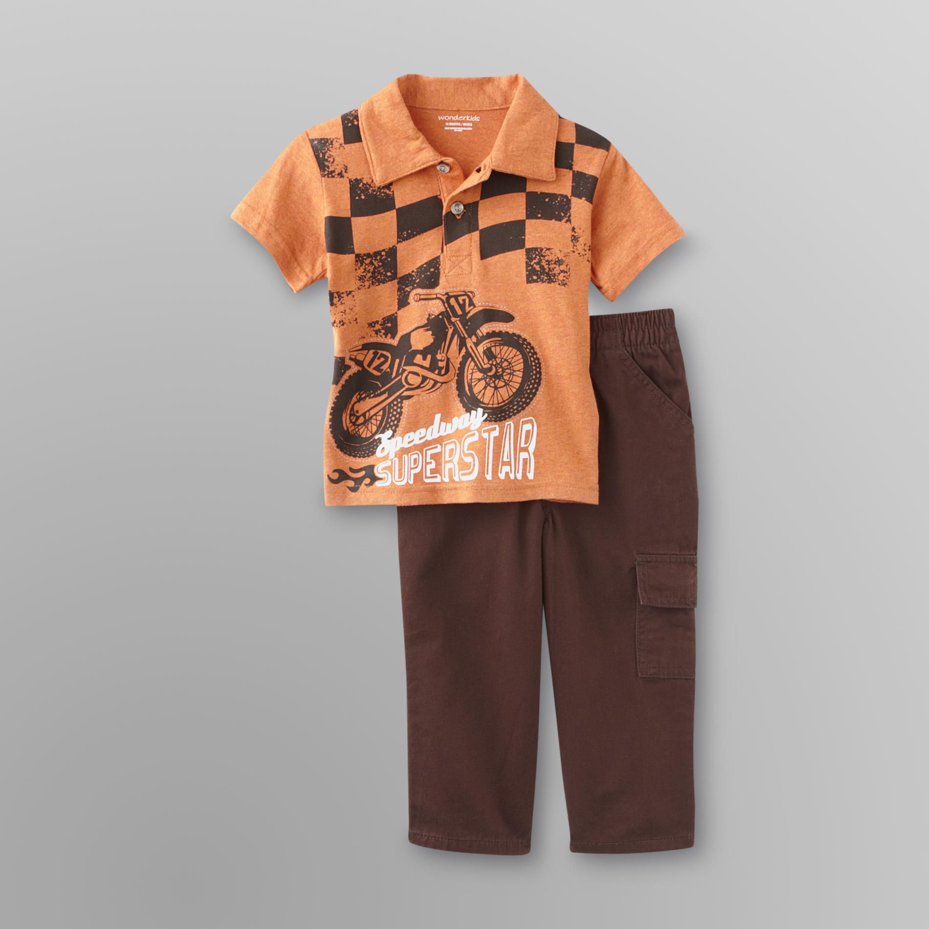 WonderKids Infant & Toddler Boy's Polo Shirt & Cargo Pants - Motorcycle