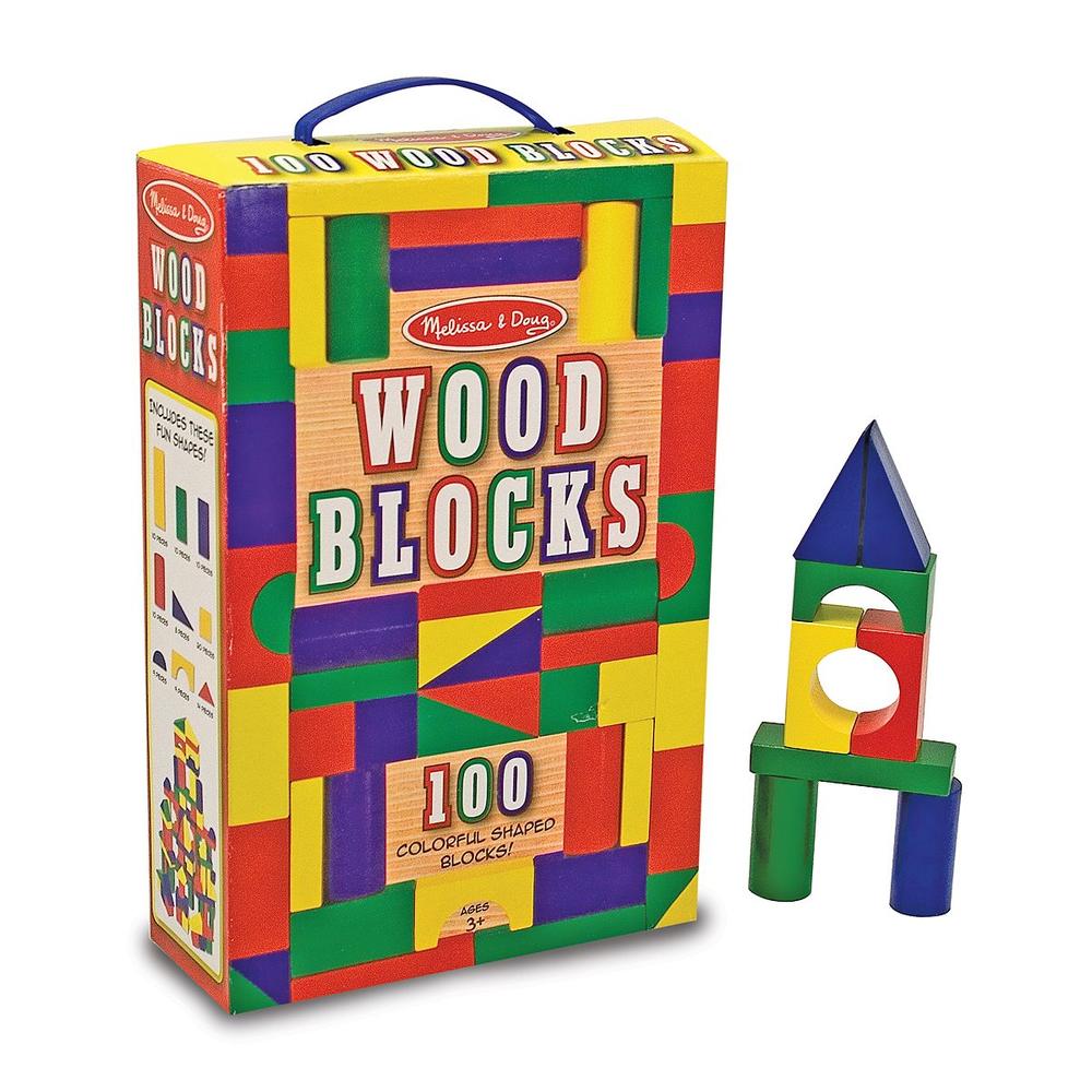 Melissa & Doug 100 Wood Blocks Set