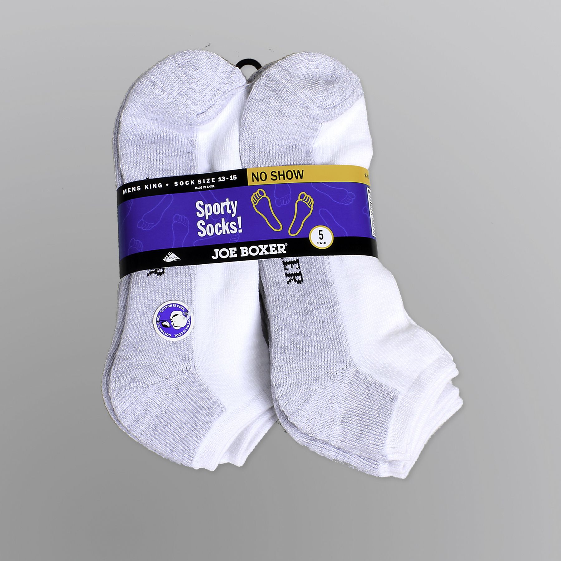 Joe Boxer Men&#8217;s Socks 5pk No-Show Cotton Blend