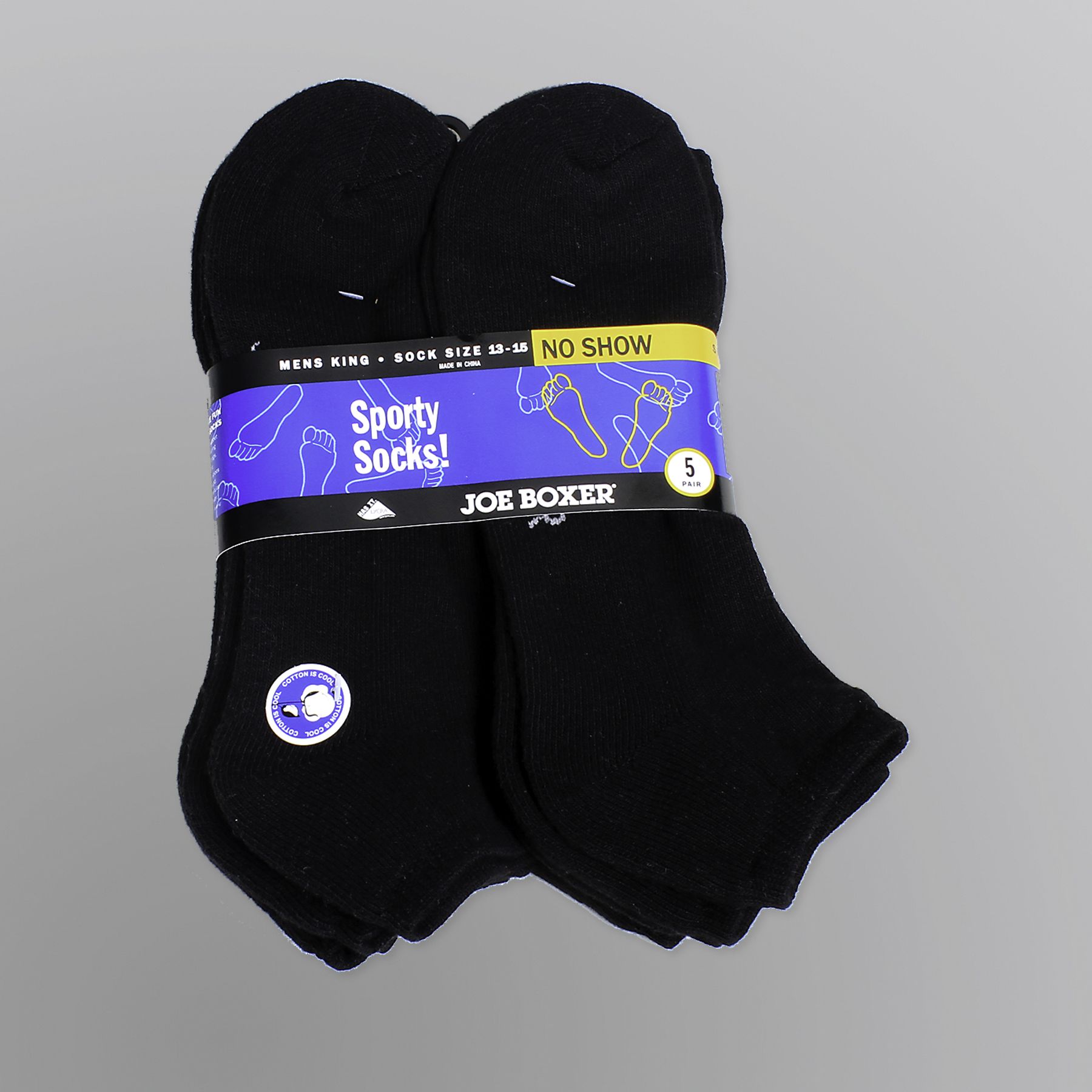 Joe Boxer Men’s Socks 5pk NoShow Cotton Blend
