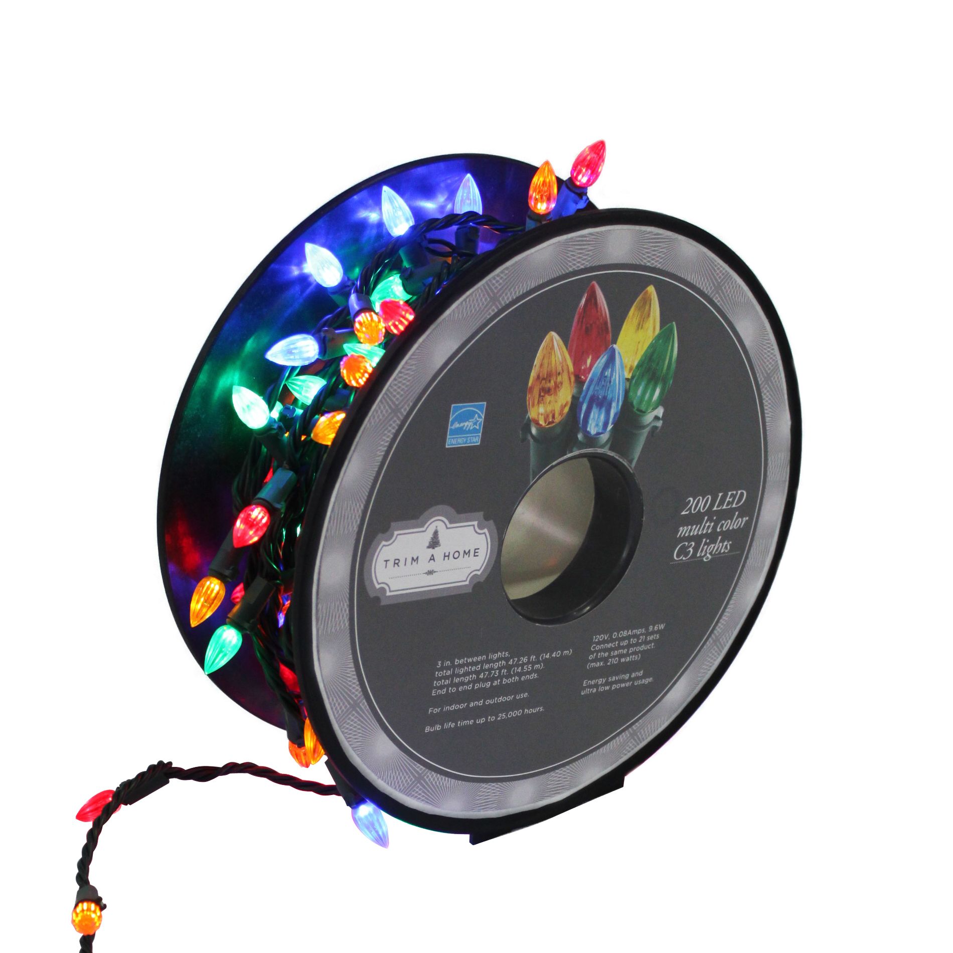 Trim A Home® 200 ct. Multicolorcolor C3 LED Lights on a Reel