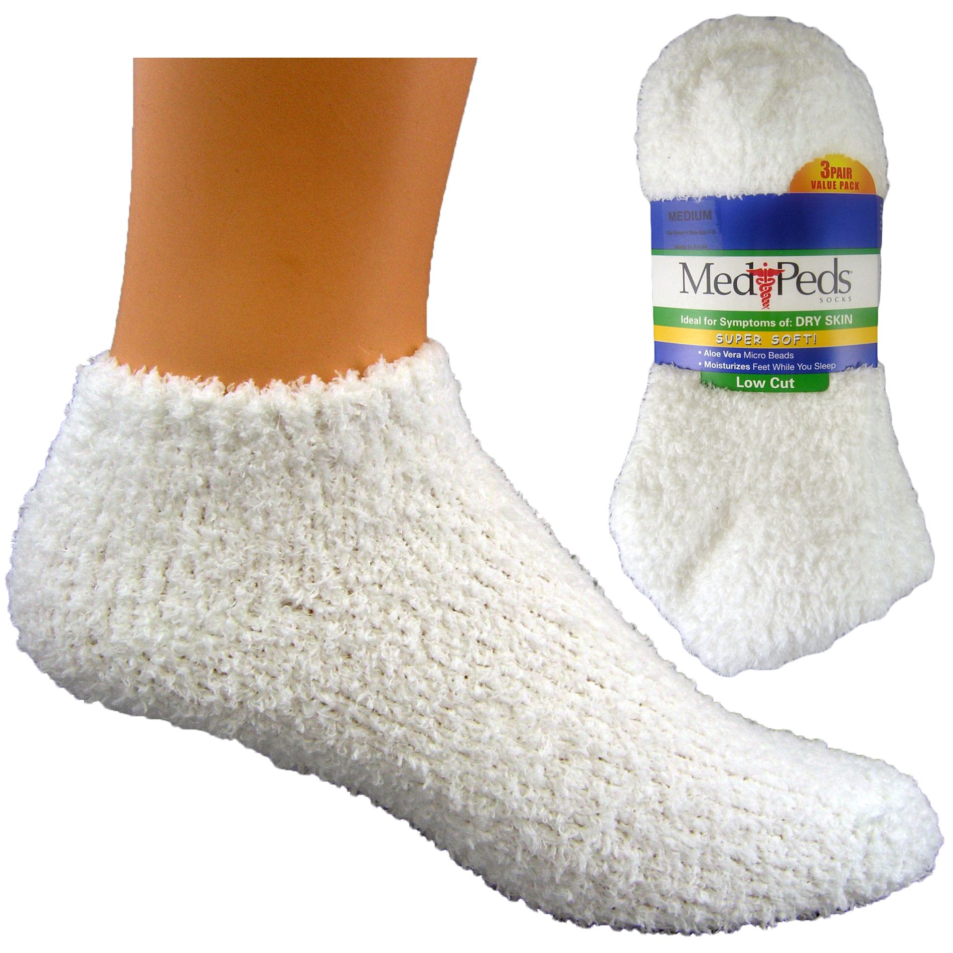 MediPeds Moisturizing Women's Aloe Infused Sock 3 pr