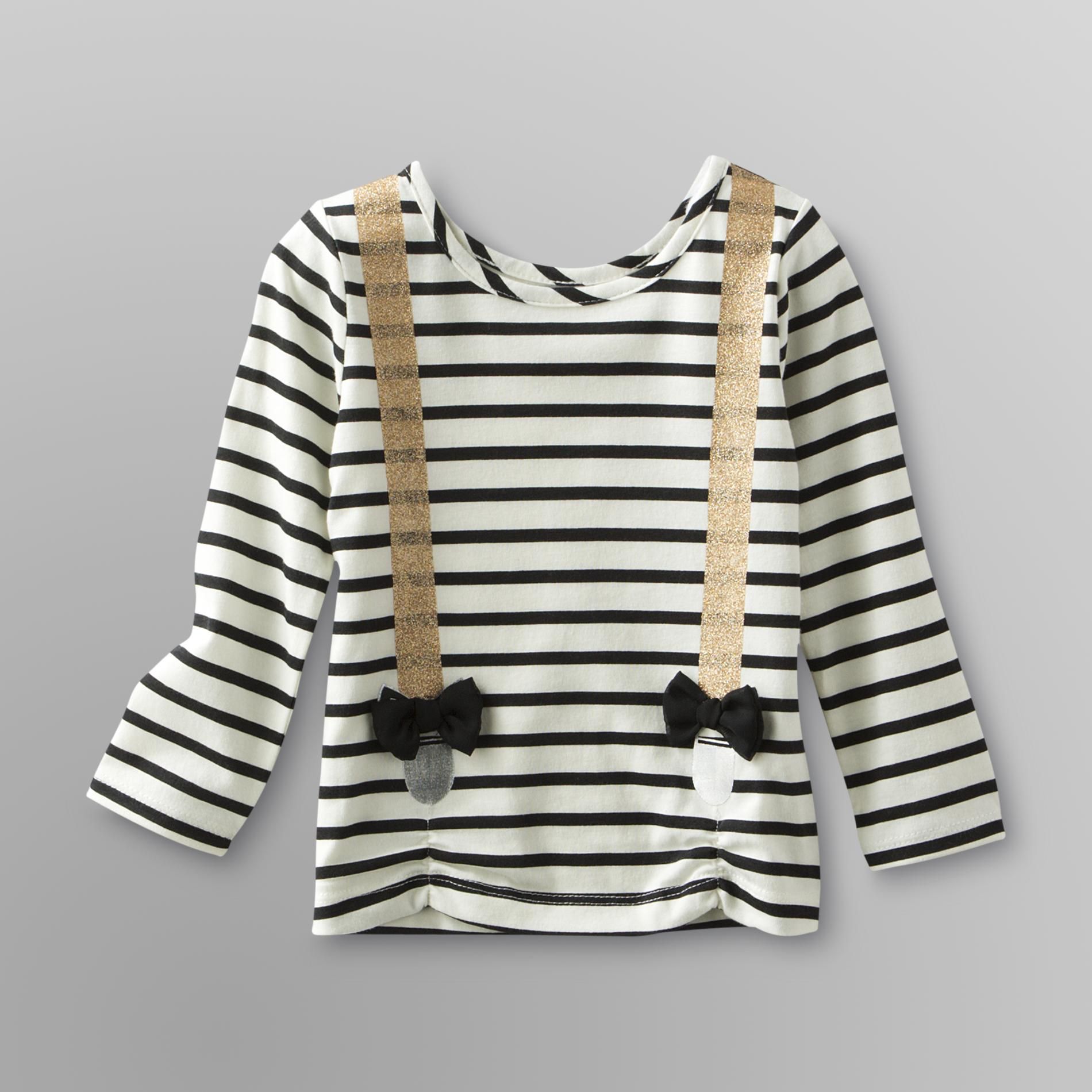 Piper Baby Infant & Toddler Girl's Striped Top - Faux Suspenders