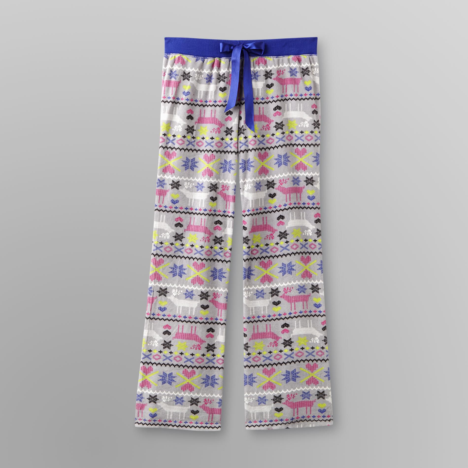 Joe Boxer Women's Fleece Pajama Pants - Fair Isle Deer