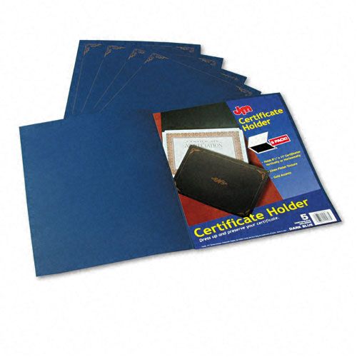 Oxford oxf29900235BGD Certificate Holder, 80lb Linen, Dark Blue, Five/Pk