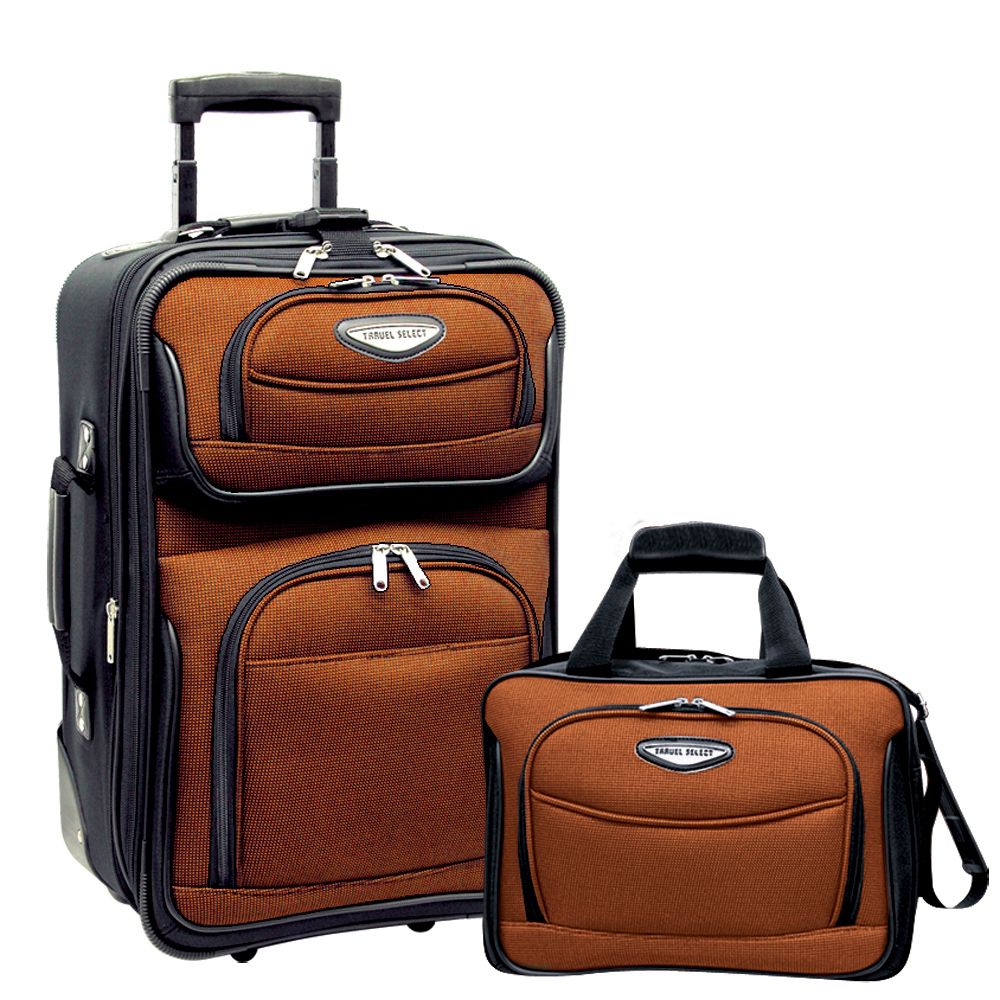 Travel Select Traveler&#8217;s Choice - Amsterdam 2 Piece Carry-On Luggage Set in Orange
