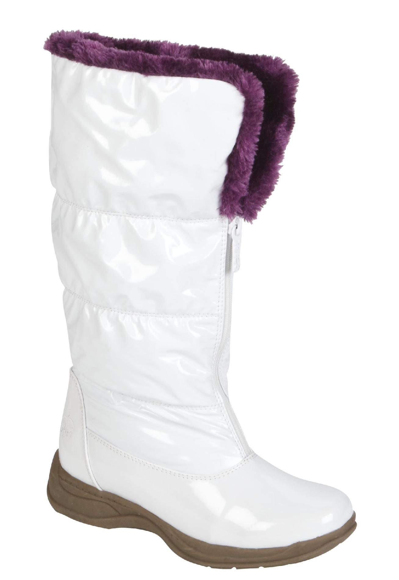 Totes Women's Winter Boot with Faux Fur Trim Icicle - White/Purple