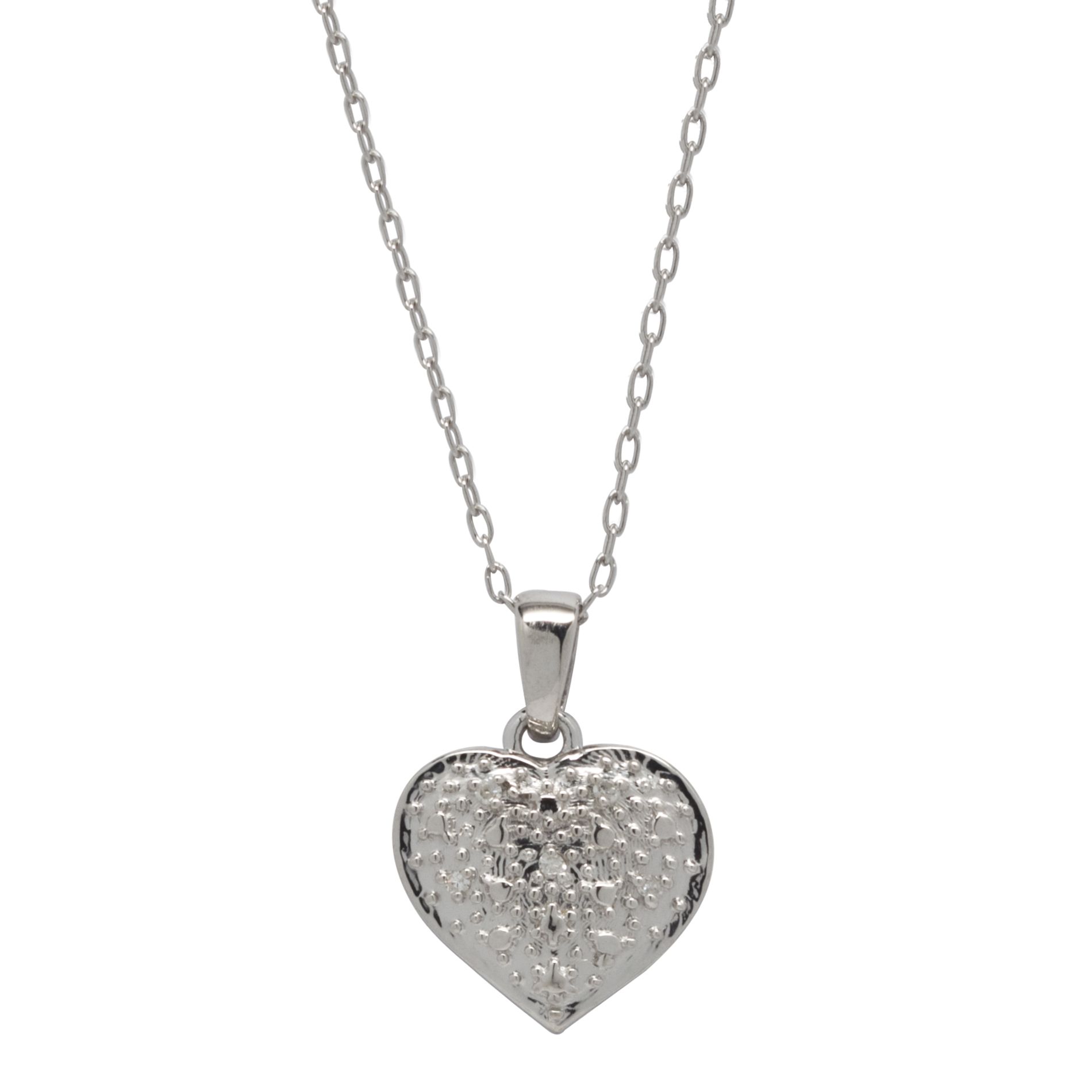 Diamond Accent Heart Pendant Sterling Silver
