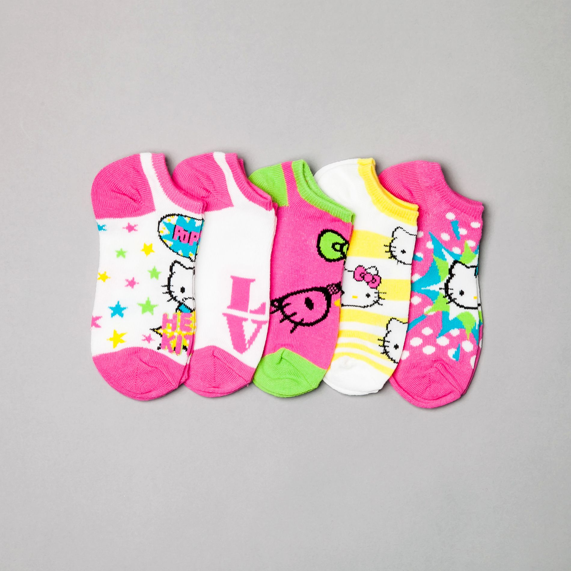 Hello Kitty Girl&#8217;s Socks 5-pack No-show