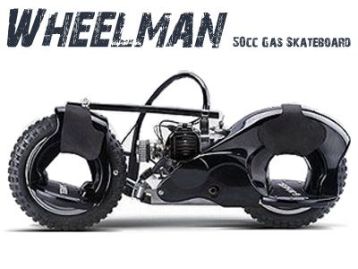 Wheelman 50cc Gas Skateboard Black   Fitness & Sports   Wheeled Sports