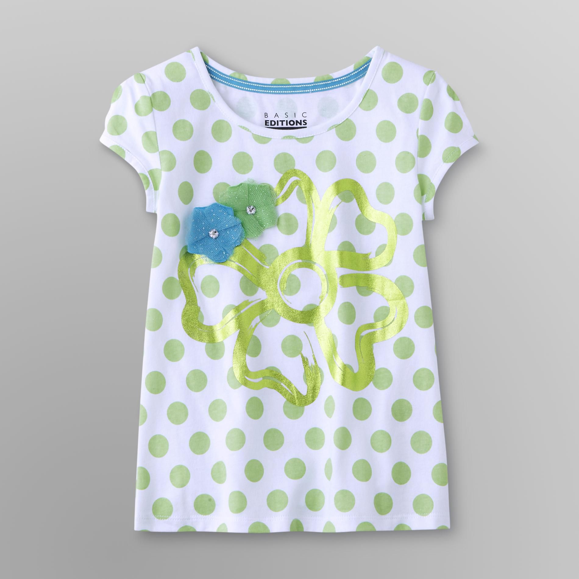 Basic Editions Girl's T-Shirt - Polka Dot