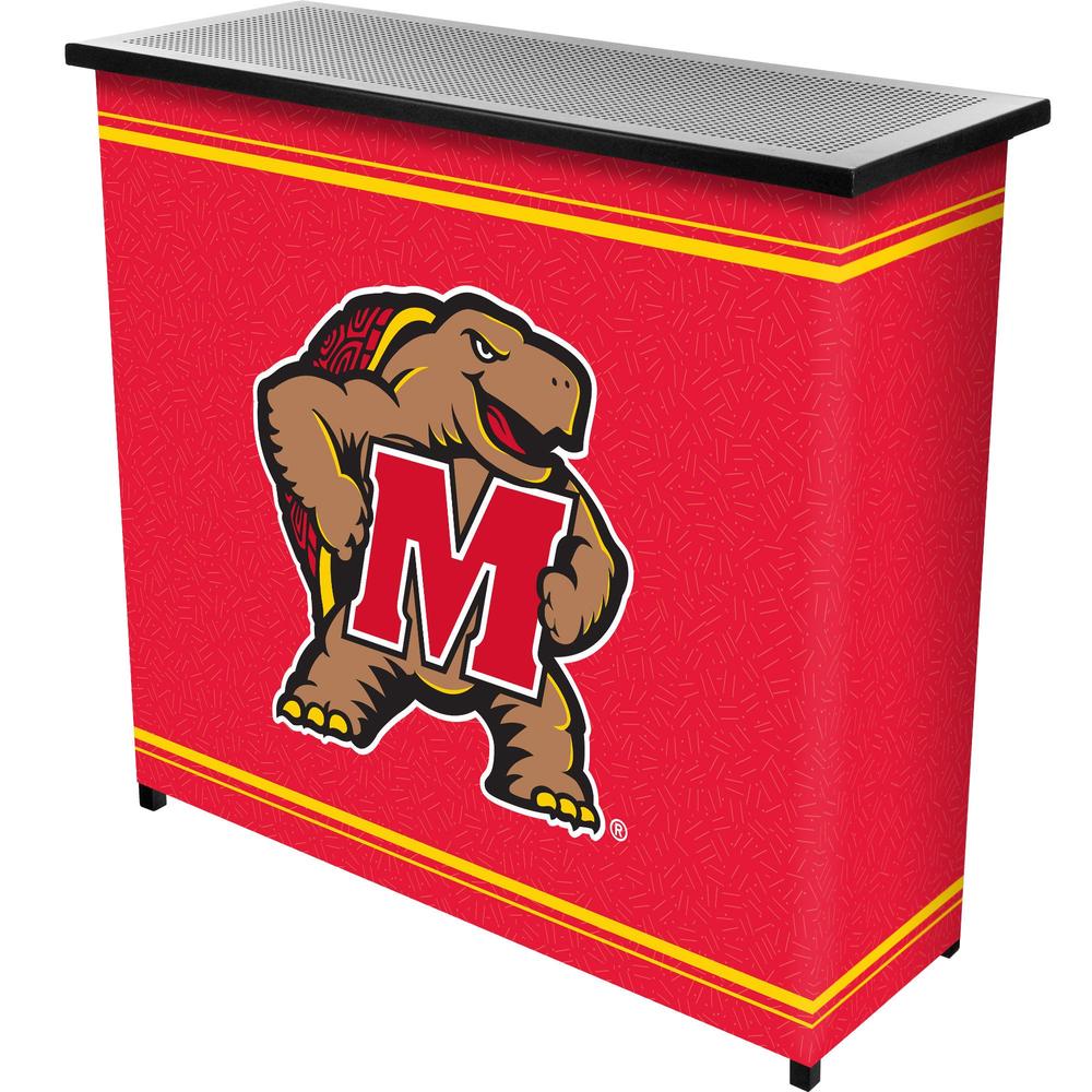 Trademark Global Maryland University 2 Shelf Portable Bar With Case
